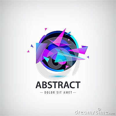 Vector abstract sphere logo with geometric shapes. Vector Illustration