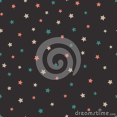 Vector abstract starry seamless pattern on the gray background. Vector Illustration