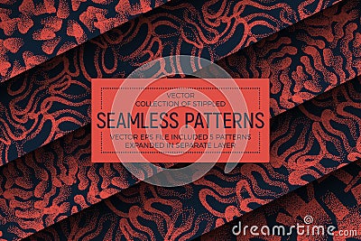 Vector Abstract Stippled Seamless Patterns Vector Illustration