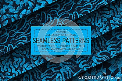 Vector Abstract Stippled Seamless Patterns Vector Illustration