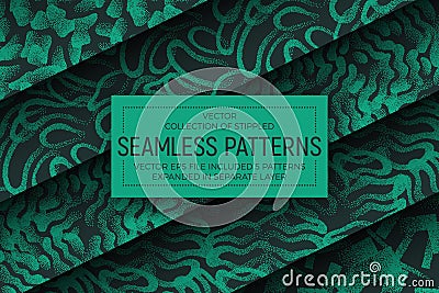 Vector Abstract Stippled Seamless Patterns Vector Illustration