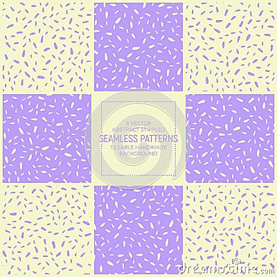 Vector Abstract Stippled Seamless Patterns Vector Illustration