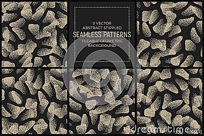 Vector Abstract Stippled Seamless Patterns Vector Illustration