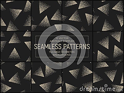 Vector Abstract Stippled Seamless Patterns Vector Illustration