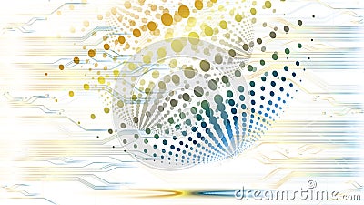 Vector abstract technological colorful global background Vector Illustration