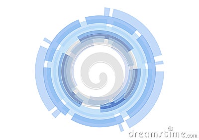 Vector abstract technology blue circle on white background. Vector Illustration