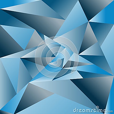 Vector abstract triangulated background. Blue triangulated backg Vector Illustration