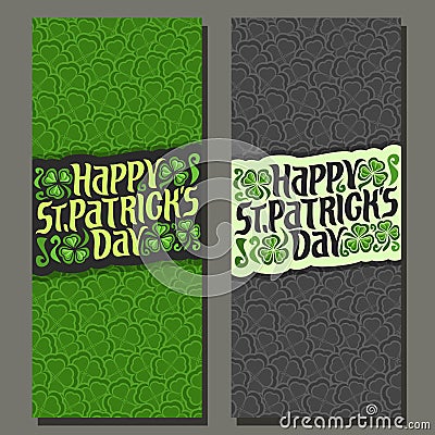 Vector abstract vertical Banner for St Patrick`s Day Vector Illustration