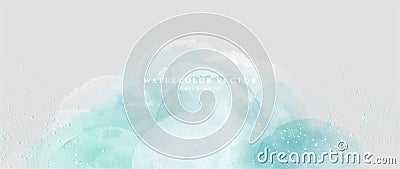 Vector abstract watercolor background in shades of a sea wave. Background for text, photos, postcards, diplomas and presentations Vector Illustration