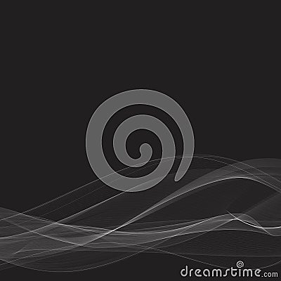 Vector abstract wave background. white wave on a black background eps 10 Vector Illustration