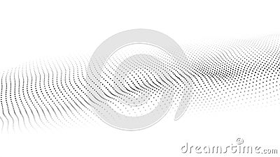 Vector abstract white futuristic background. Big data visualization. Digital dynamic wave of particles Stock Photo