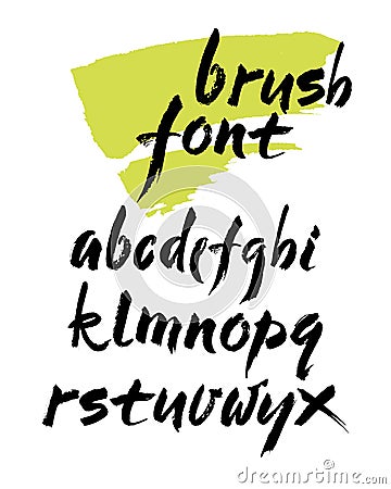 Vector Acrylic Brush Style Hand Drawn Alphabet Font Vector Illustration