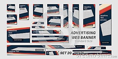 Vector ad web banner with standard size. design template for your promotion Vector Illustration