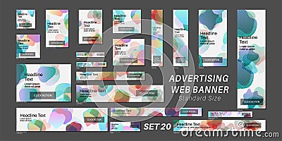 Vector ad Web Banner. Design a standard size template for business and advertising Vector Illustration