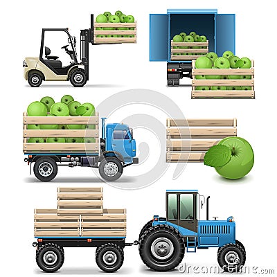 Vector Agricultural Icons Vector Illustration