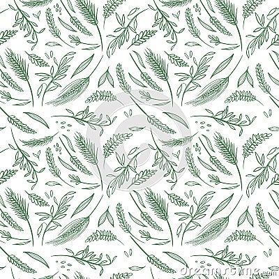 Vector Agriculture Seamless Pattern Vector Illustration