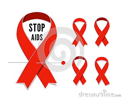 Vector AIDS ribbon Vector Illustration
