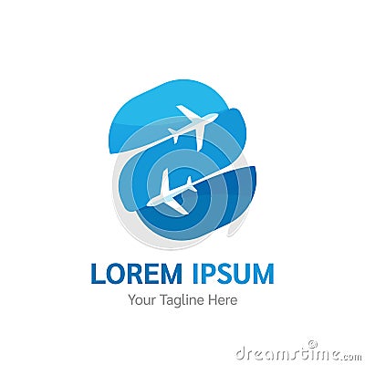 Vector Airline logotype. Travel agency, tourism app, flight logo. Airplane icon Vector Illustration