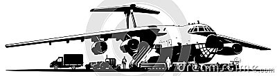 Vector airplane at runway Vector Illustration