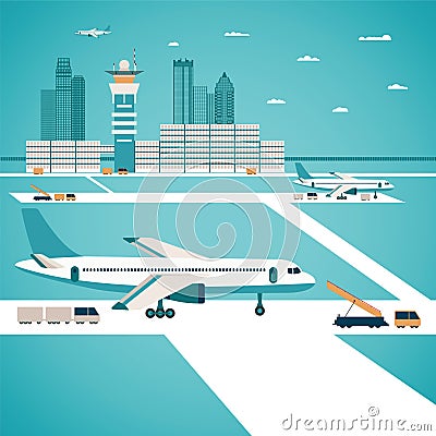 Vector airport concept Vector Illustration