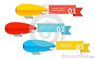 Vector. Airship card for your text Vector Illustration