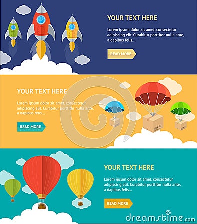 Vector airship option banner Vector Illustration