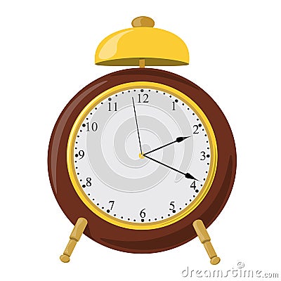 Vector alarm clock with bell and dial. Stock Photo