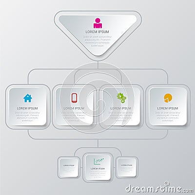 Vector algorithm organization infographic template background Vector Illustration