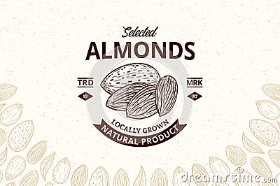 Vector almond logo Vector Illustration