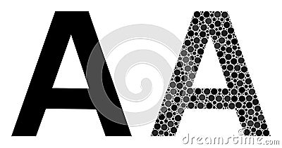 Vector Alpha Greek Symbol Collage of Dots Vector Illustration