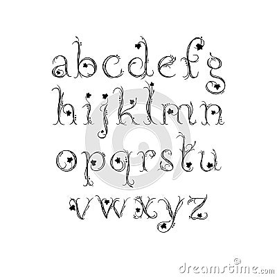 Vector Alphabet. Exclusive Letters. Decorative magic font for Wedding Monogram, branding, Invitation Vector Illustration
