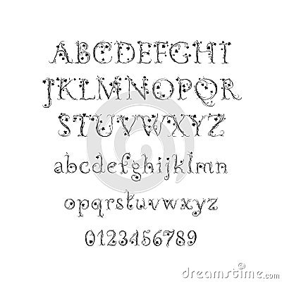 Vector Alphabet. Exclusive Letters. Decorative magic font for Wedding Monogram, branding, Invitation Vector Illustration