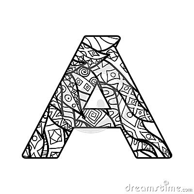 Vector alphabet with ornate ornament Stock Photo