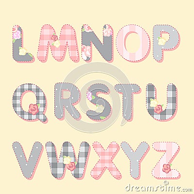 Vector alphabet. shabby chic Vector Illustration