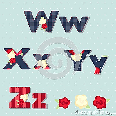 Vector alphabet. shabby chic. seamless swatch Vector Illustration