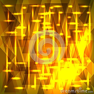 Vector amazing golden pattern of shards and triangles with stars Vector Illustration