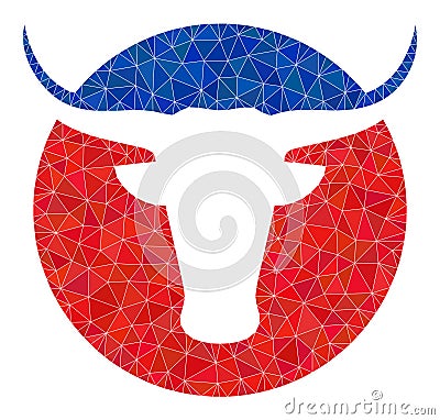 Vector American Cow Logo Lowpoly Icon Vector Illustration