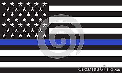 Vector American Police Flag Vector Illustration