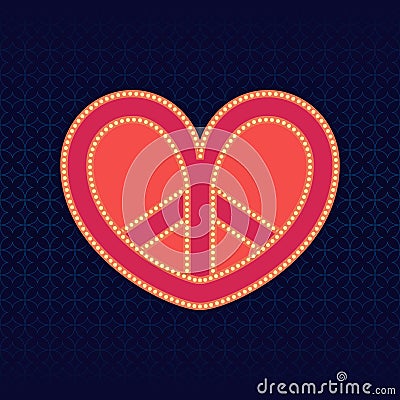 Vector anarchy heart in seamless background Vector Illustration