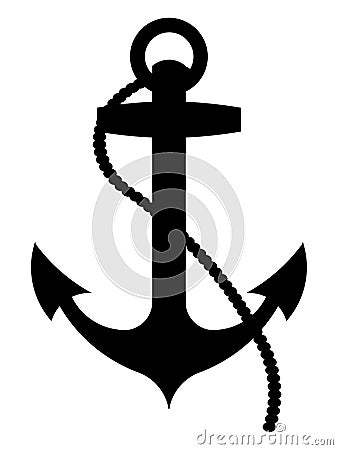 Vector anchor silhouette Vector Illustration