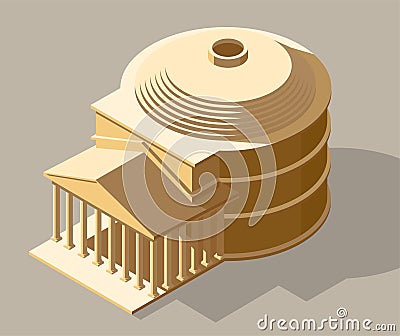 Vector Ancient Isometric Illustration Vector Illustration