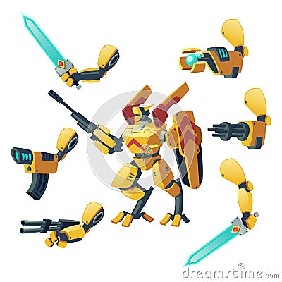 Vector android, robot, cyborg humanoid Vector Illustration