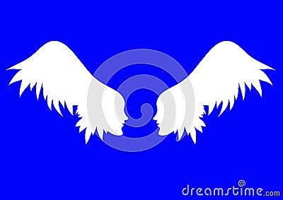 Vector angel wings. Cartoon Illustration