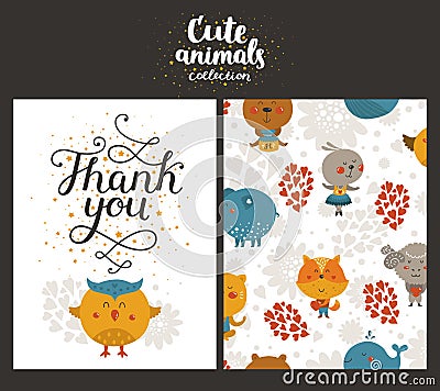 Vector animal cards Vector Illustration