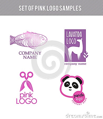 Vector animal flat logo set. Vector Illustration