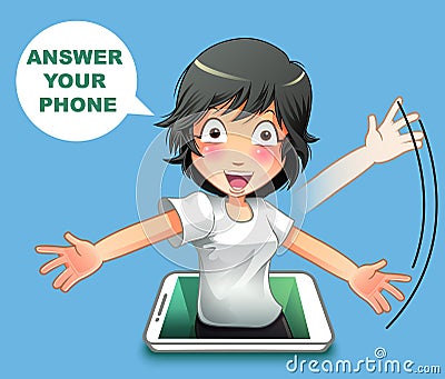 Answer your phone. Vector Illustration