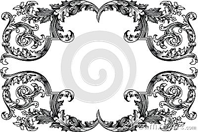 Vector Antique Vintage Frame. Vector Illustration