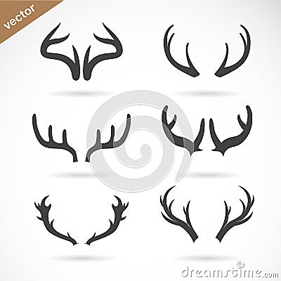 Vector antler icon set Vector Illustration