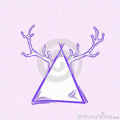 Vector of antler on triangle Stock Photo
