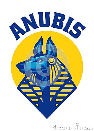 Anubis Head God of Egypt Logo Vector Illustration